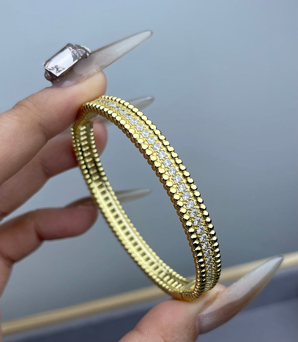 Single-row full-diamond beaded bracelet