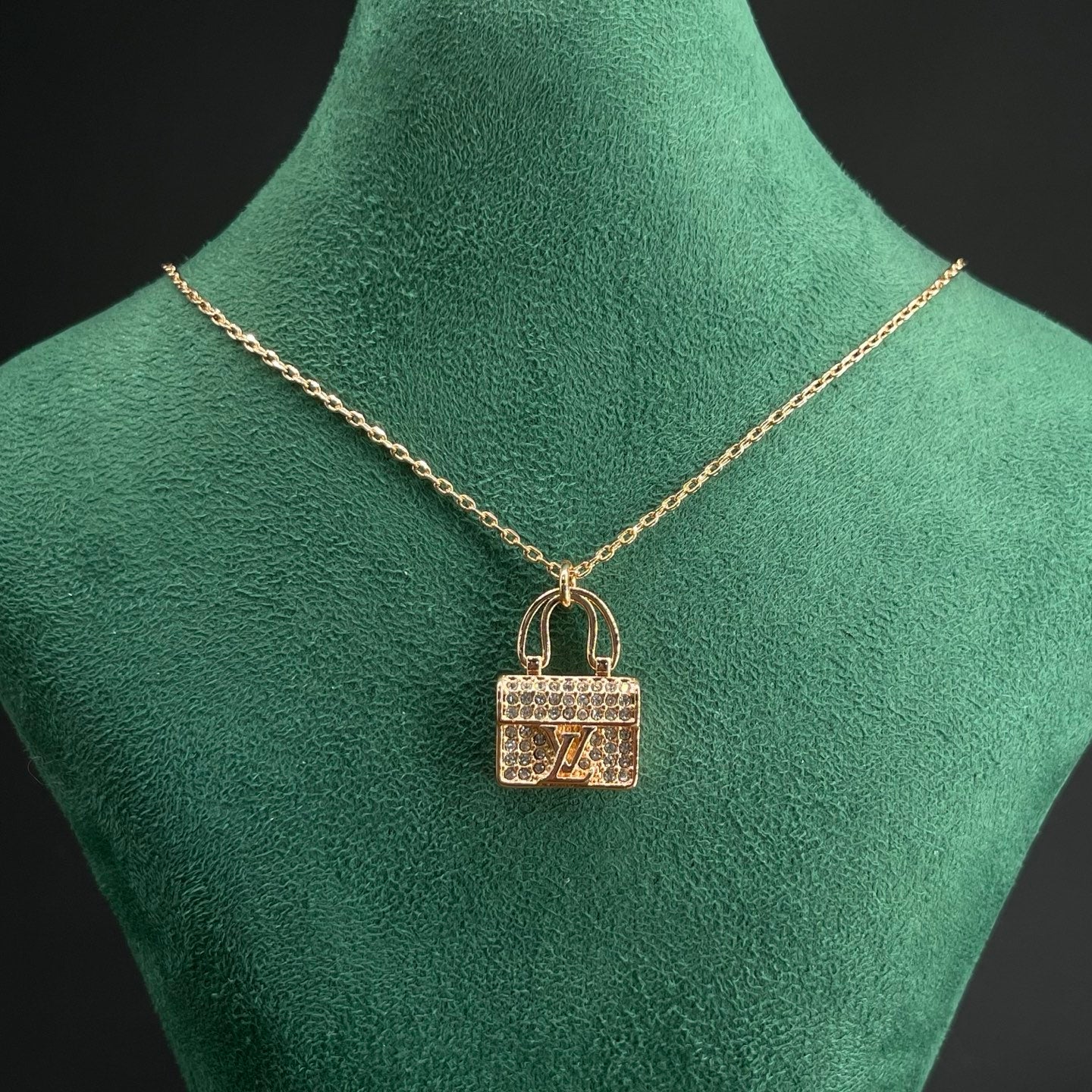 Pavé Minaudière Bag Charm Pendant Necklace