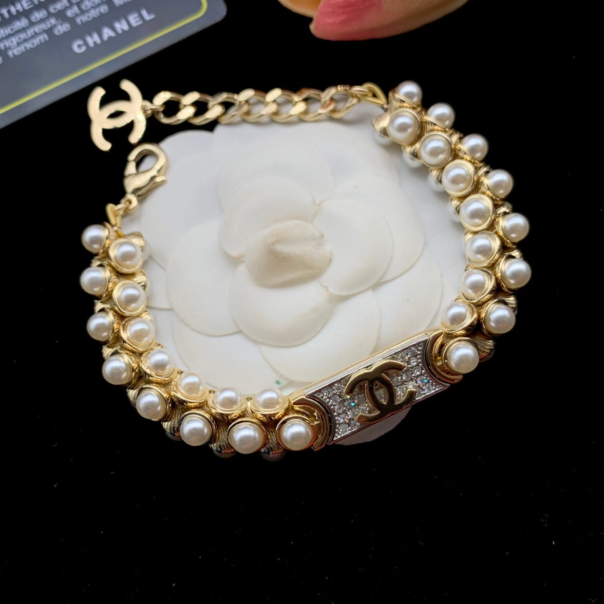 Triple-Row Faux Pearl Cluster Bracelet & Choker Set
