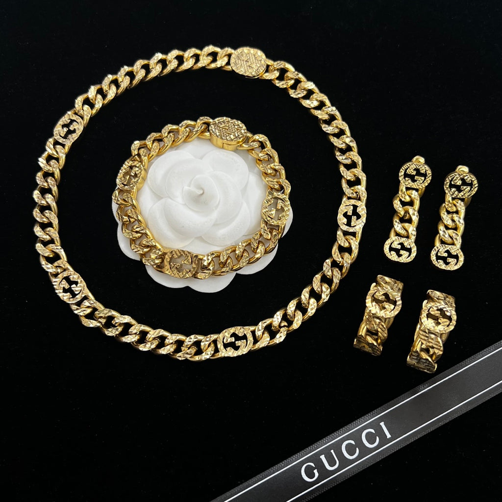 Luxury Heavy Cuban Chain Full Jewelry Set