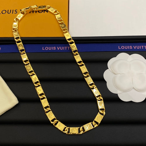 Bold Monogram Tile Cuban Chain Set