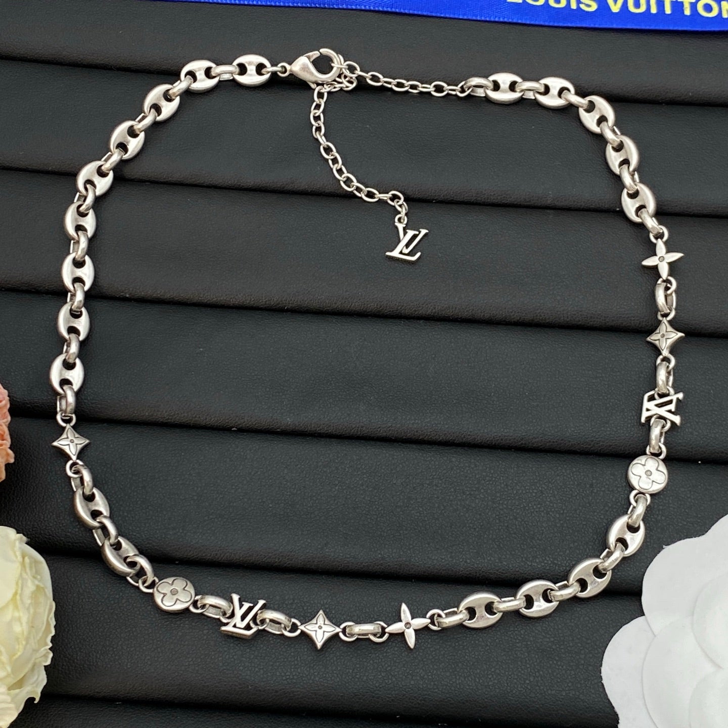 Mixed Charm Mariner Link Chain Necklace & Bracelet Set