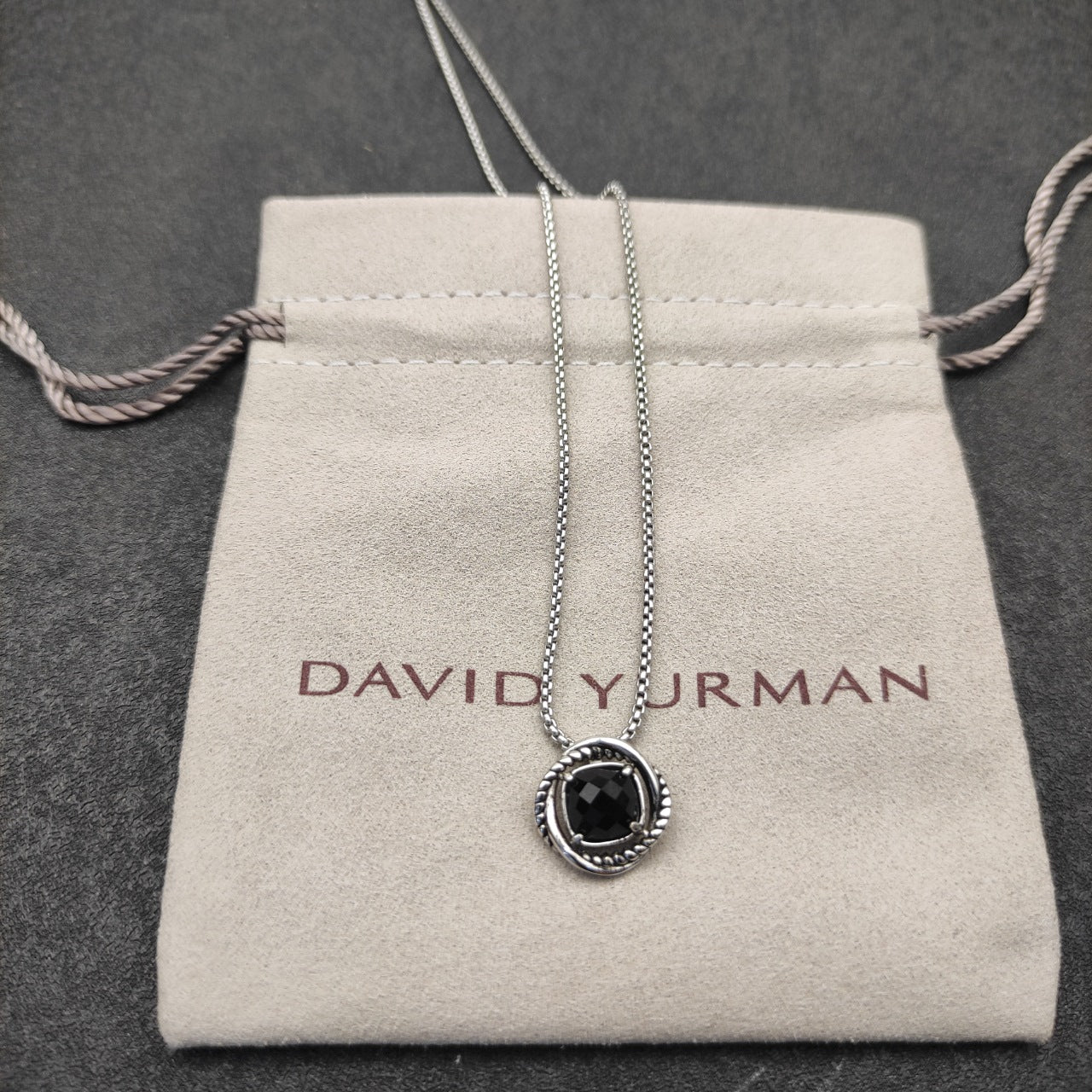 Twisted Bezel Cushion Crystal Pendant Necklace