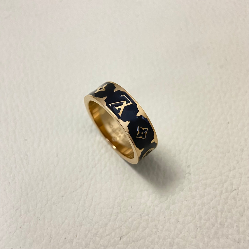 Letter Enamel Ring