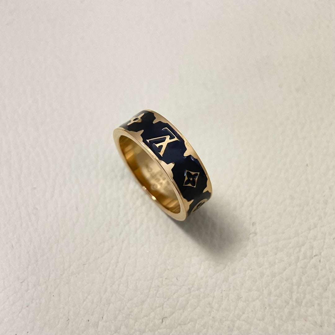 Letter Enamel Ring