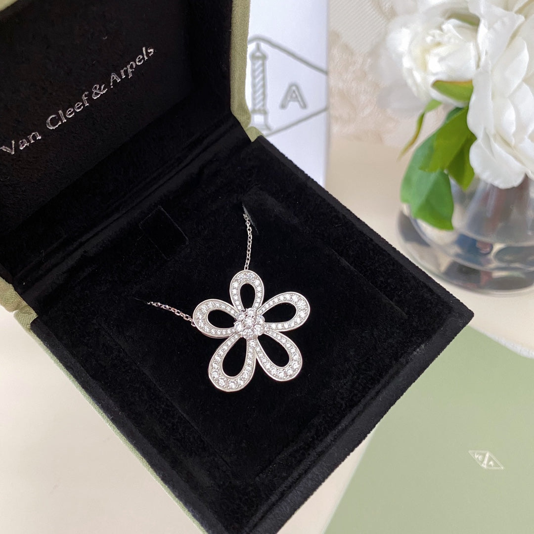 Full Diamond Sunflower Necklace
