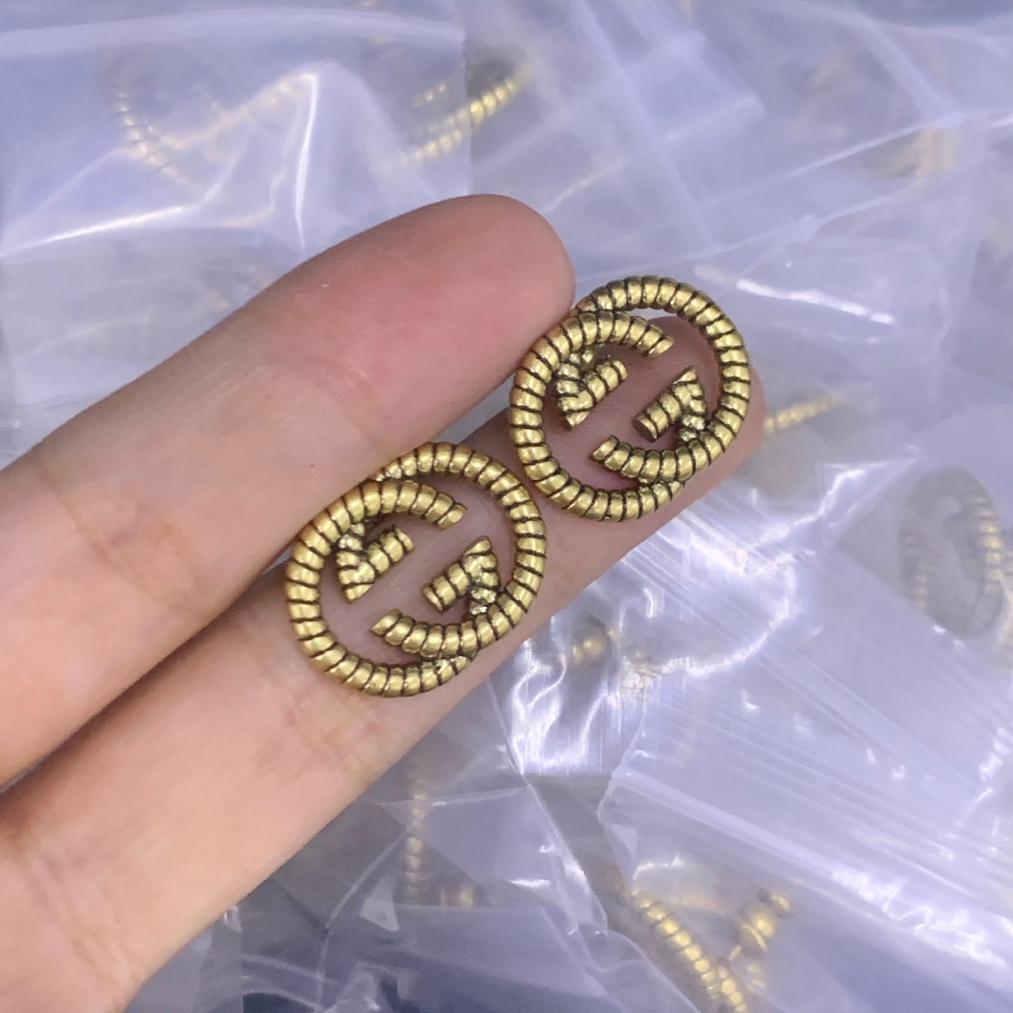 Chunky Braided Chain Logo Pendant Set