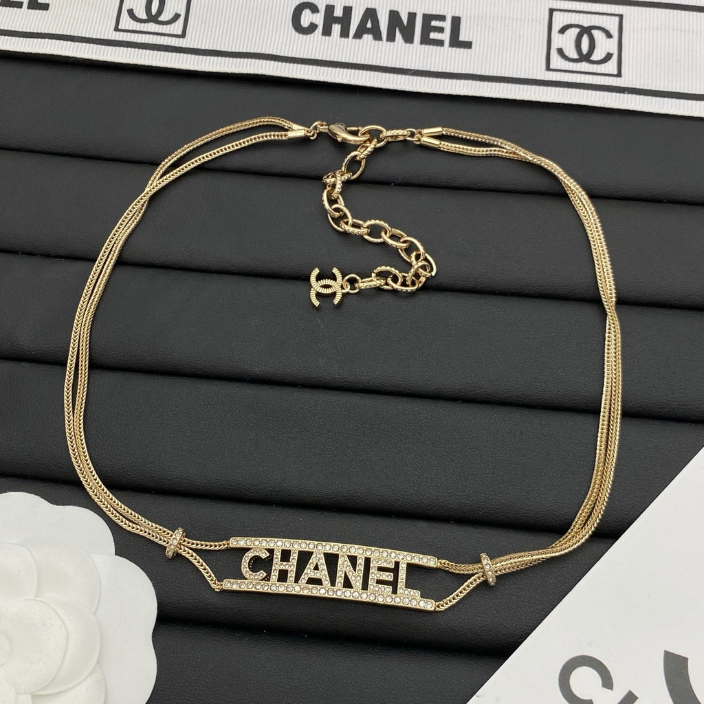 CC Logo with diamonds Necklace