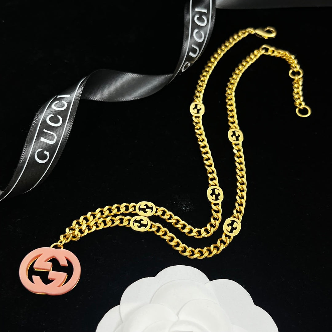 Resin Logo Cuban Chain Jewelry Set