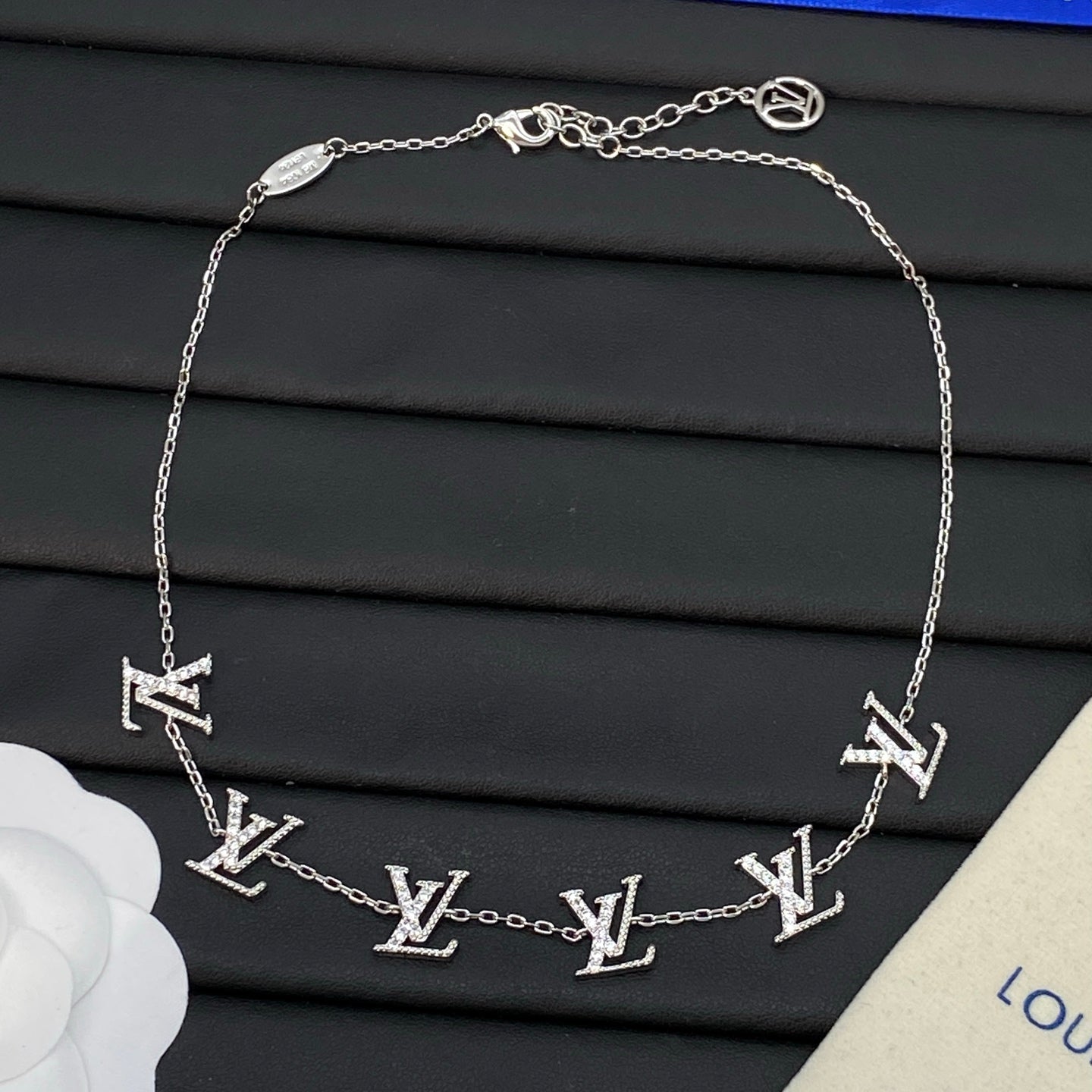 Pavé Crystal Monogram Letter Station Necklace & Bracelet Set