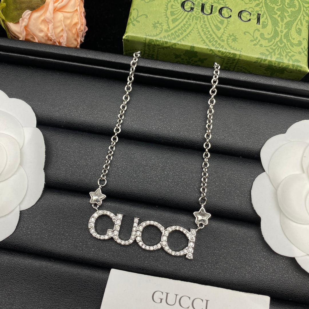Crystal Pavé Logo Necklace & Bracelet Set