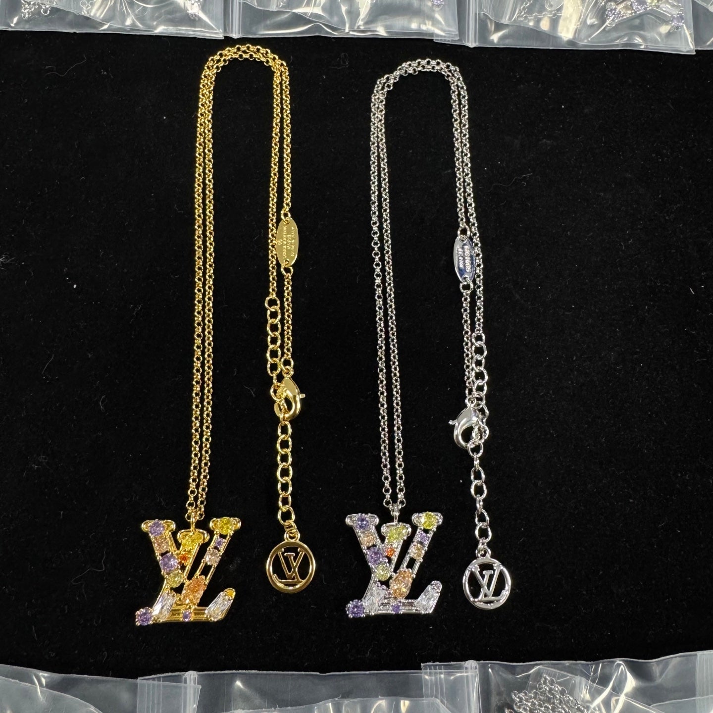 Monogram Crystal Pendant Set
