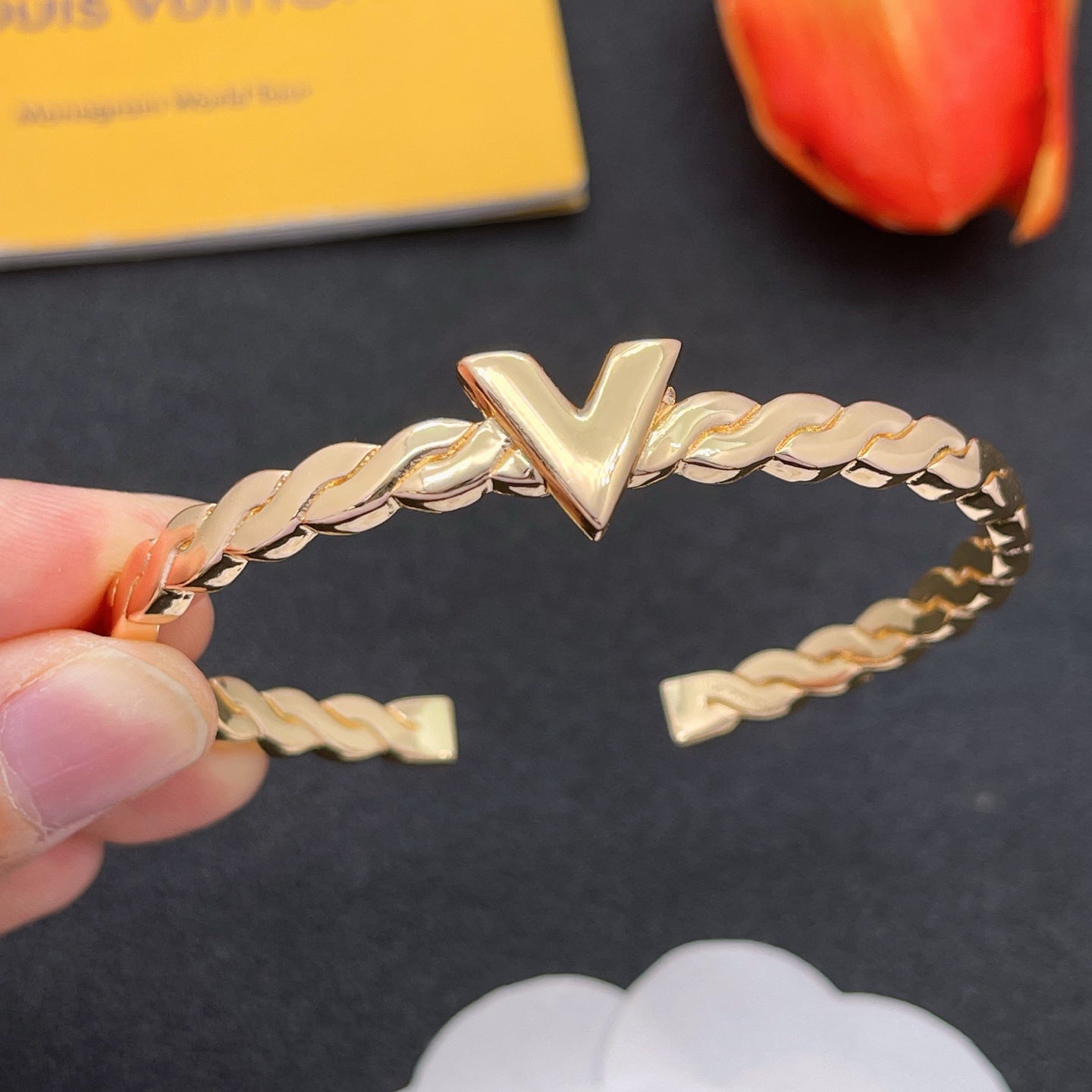 Braided Rope Texture V-Logo Jewelry Set