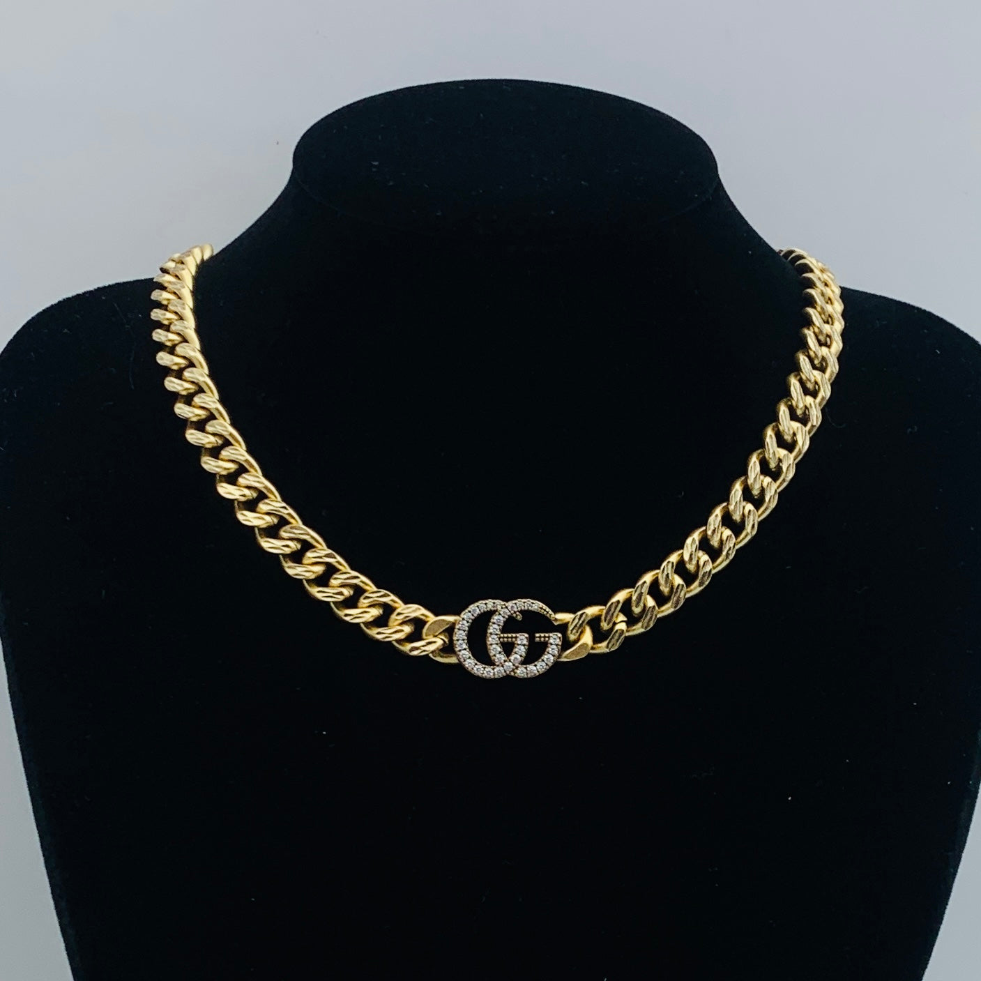 Chunky Cuban Link Logo Chain Set