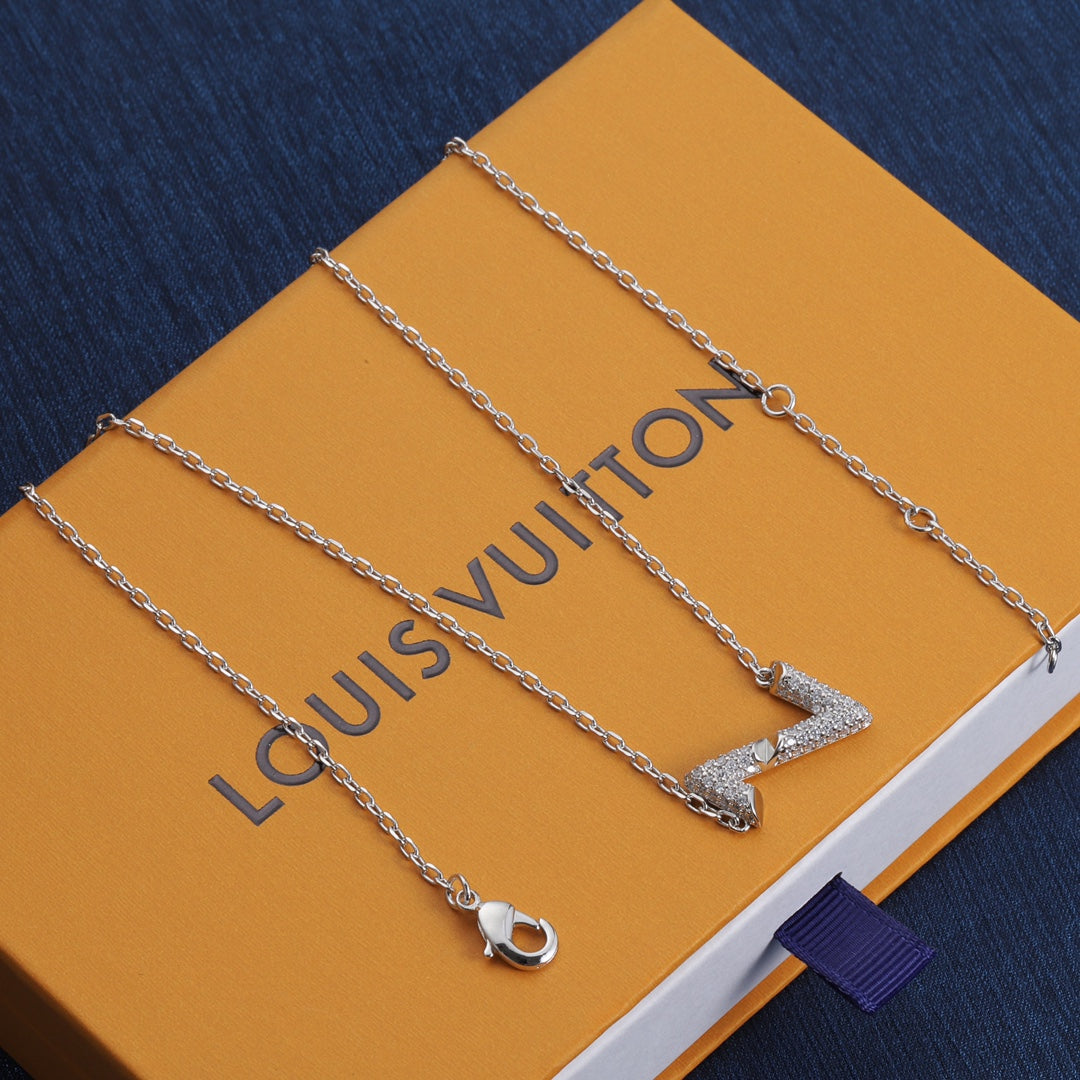 Crystal Pavé LV Letter Logo Jewelry Set