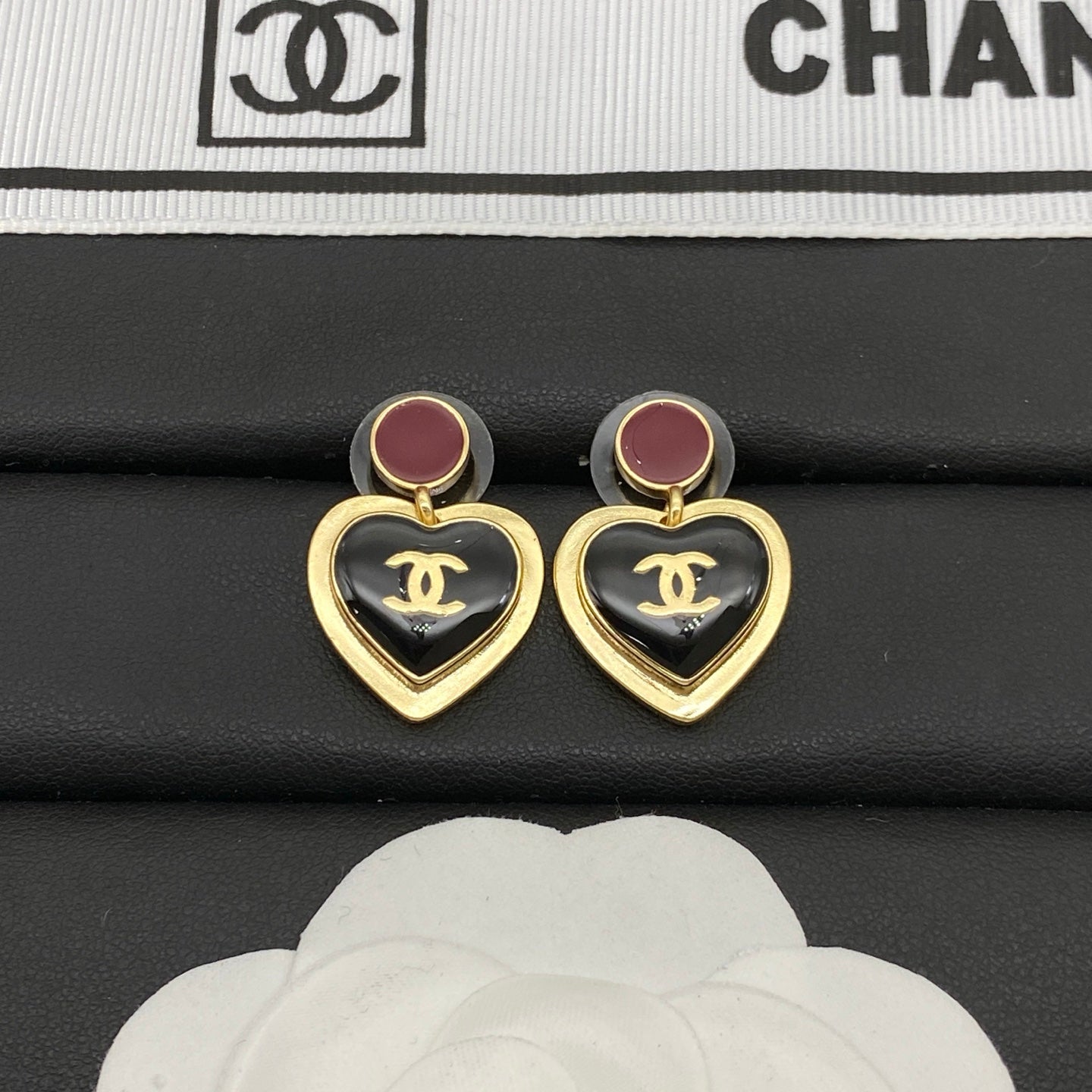 Golden Heart Pendant & Drop Earring Set