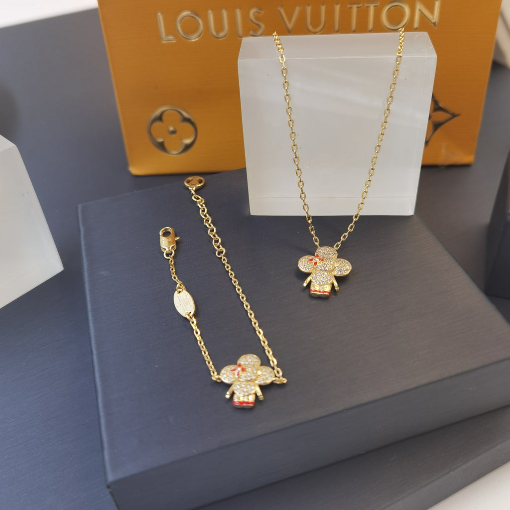 Iced Out Elephant Charm Jewelry Set