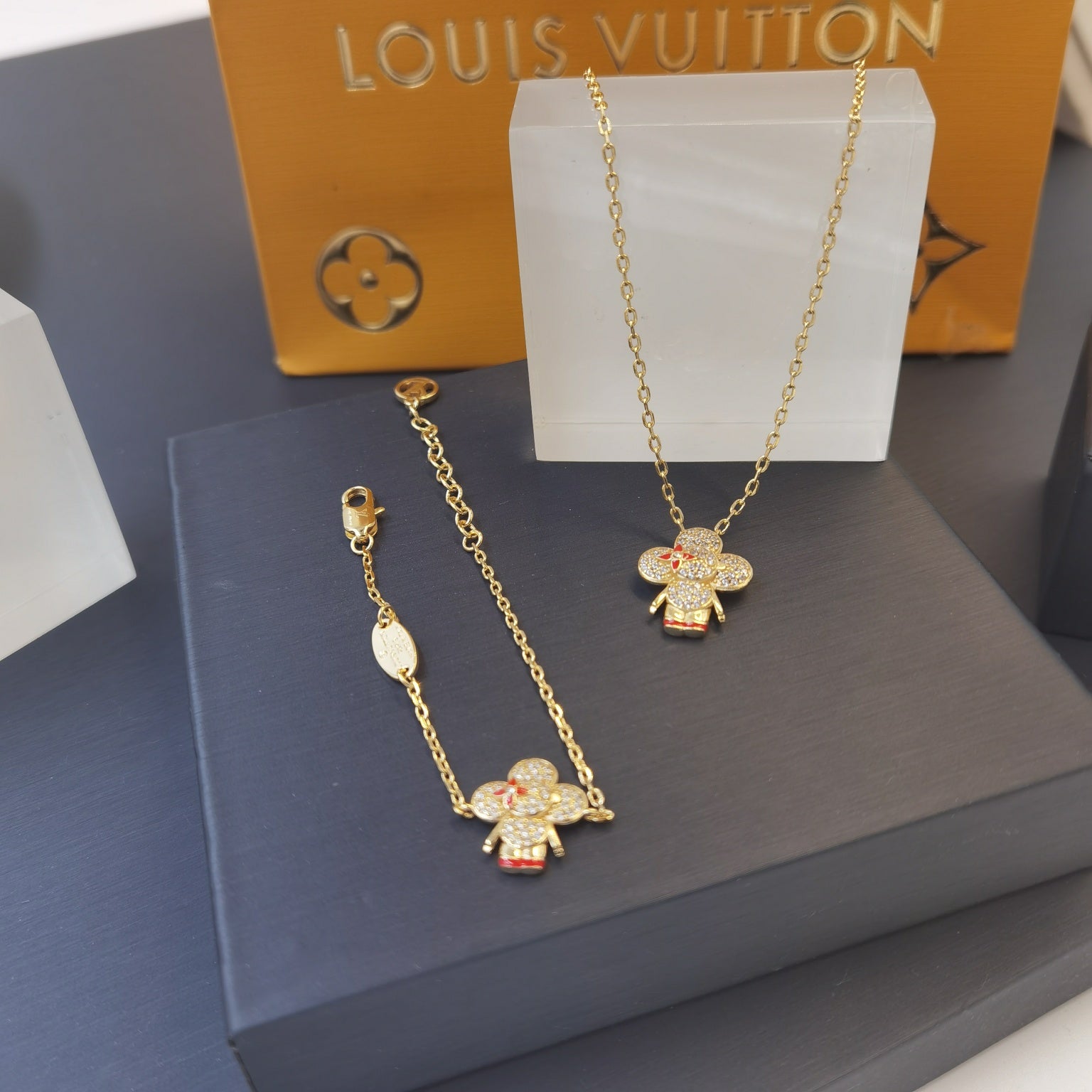 Iced Out Elephant Charm Jewelry Set