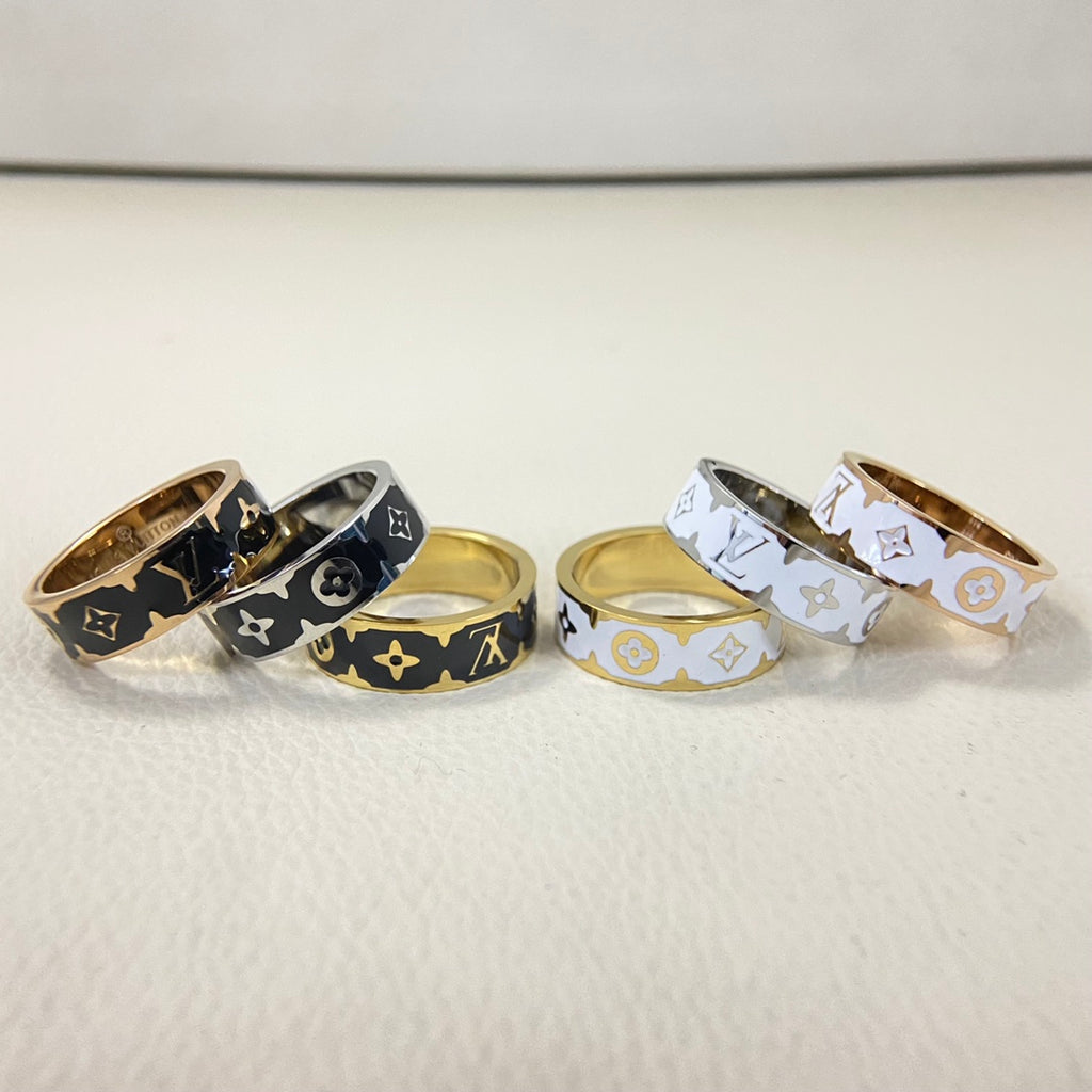 Letter Enamel Ring
