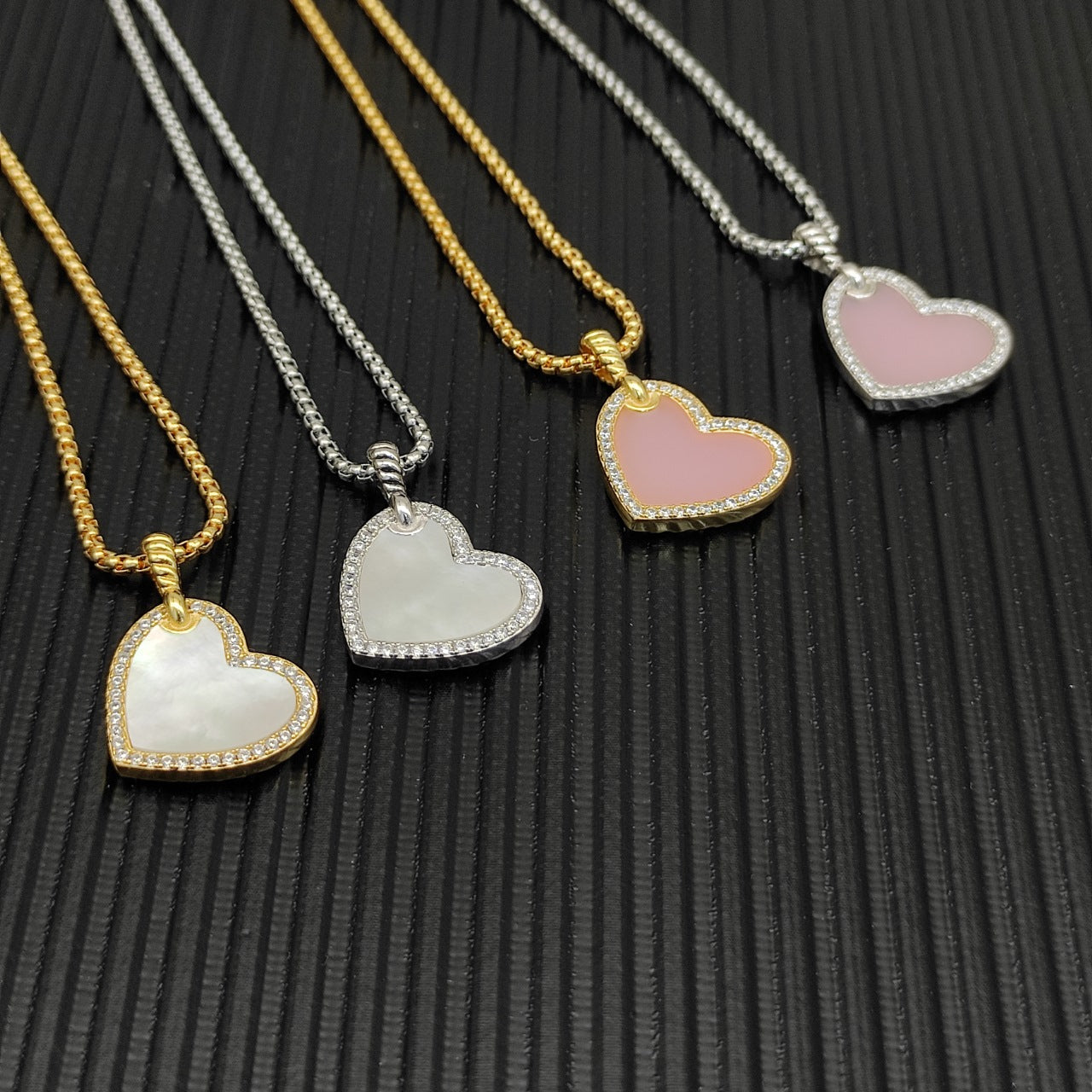Mother of Pearl Heart Pendant Necklace
