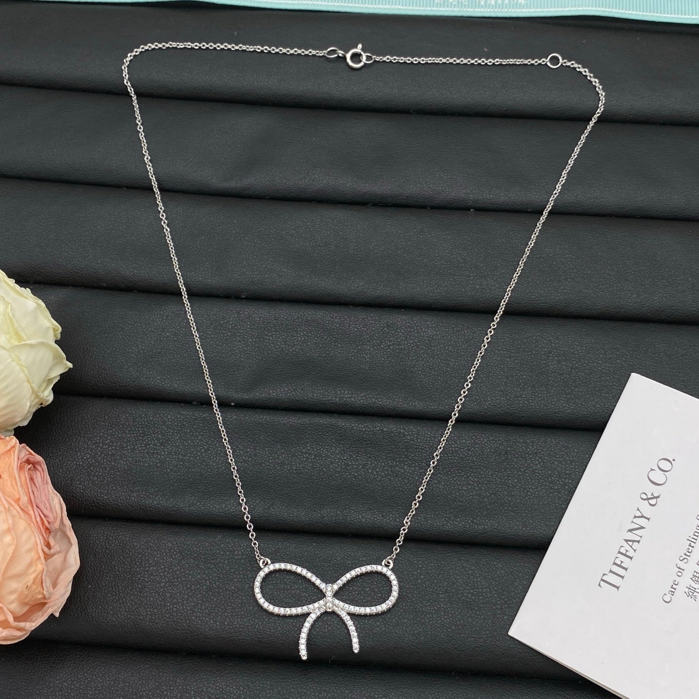 Pavé Crystal Open Bow Pendant Necklace – Gold, Silver & Rose Gold