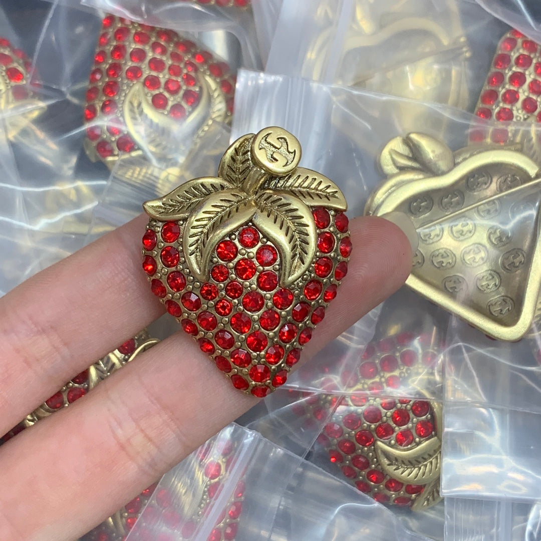 Red Strawberry Rhinestone Set