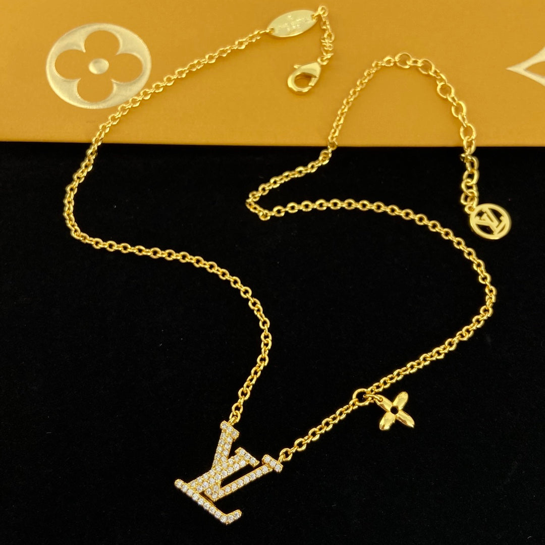 Statement Crystal Pavé Logo Letter Jewelry Set