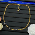 Letter & Star Charm Cuban Link Chain Necklace