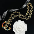 Multicolor Gemstone Logo Chain Jewelry Set