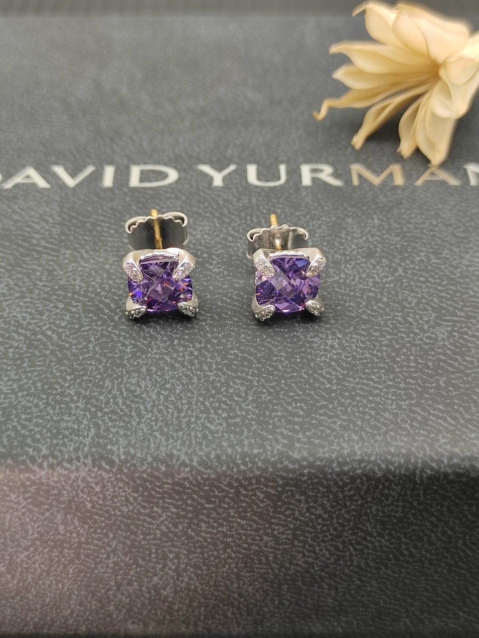 Multi-Color Crystal Cushion Prong-Set Pendant Set