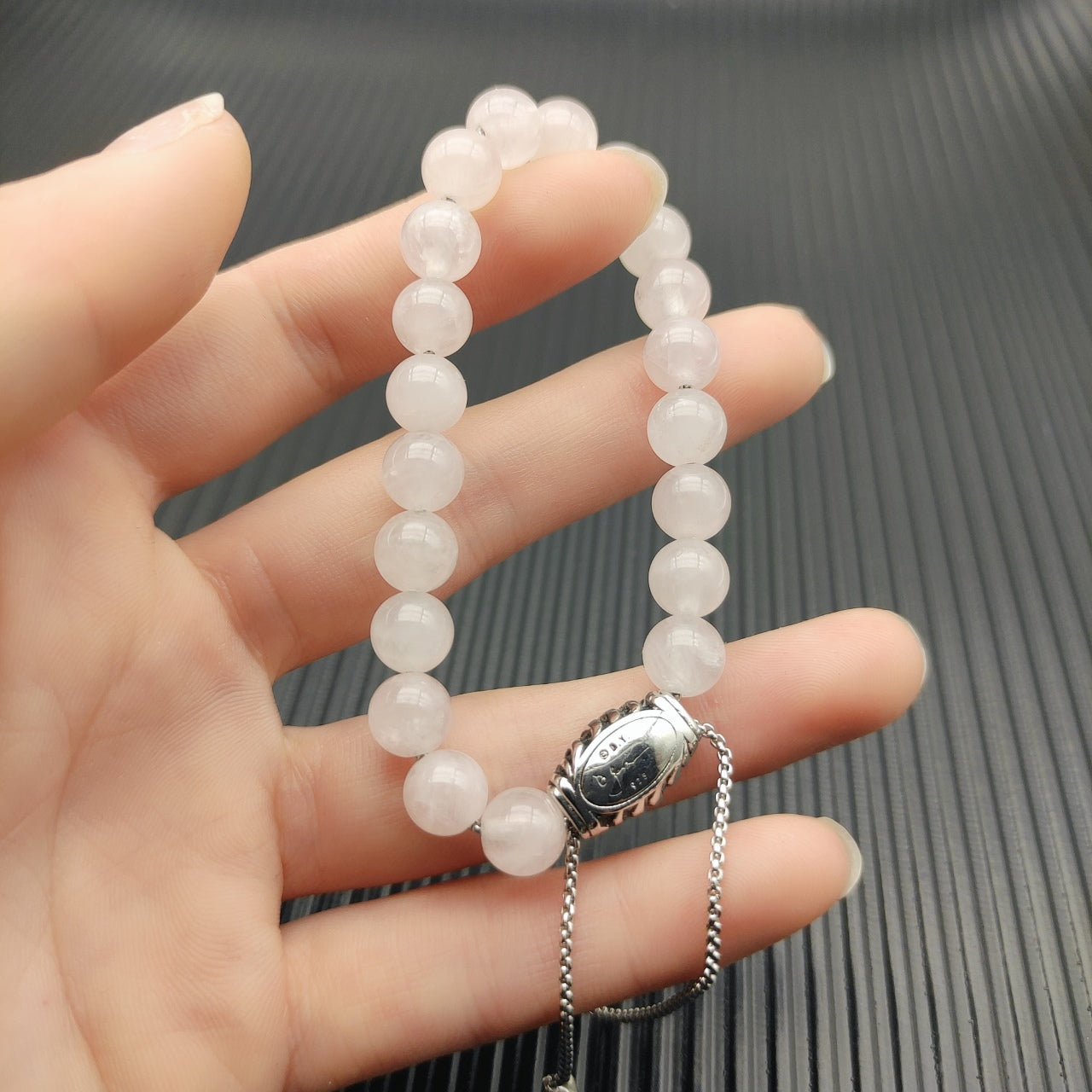 Natural Gemstone Bead Stretch Bracelet with Star Charm