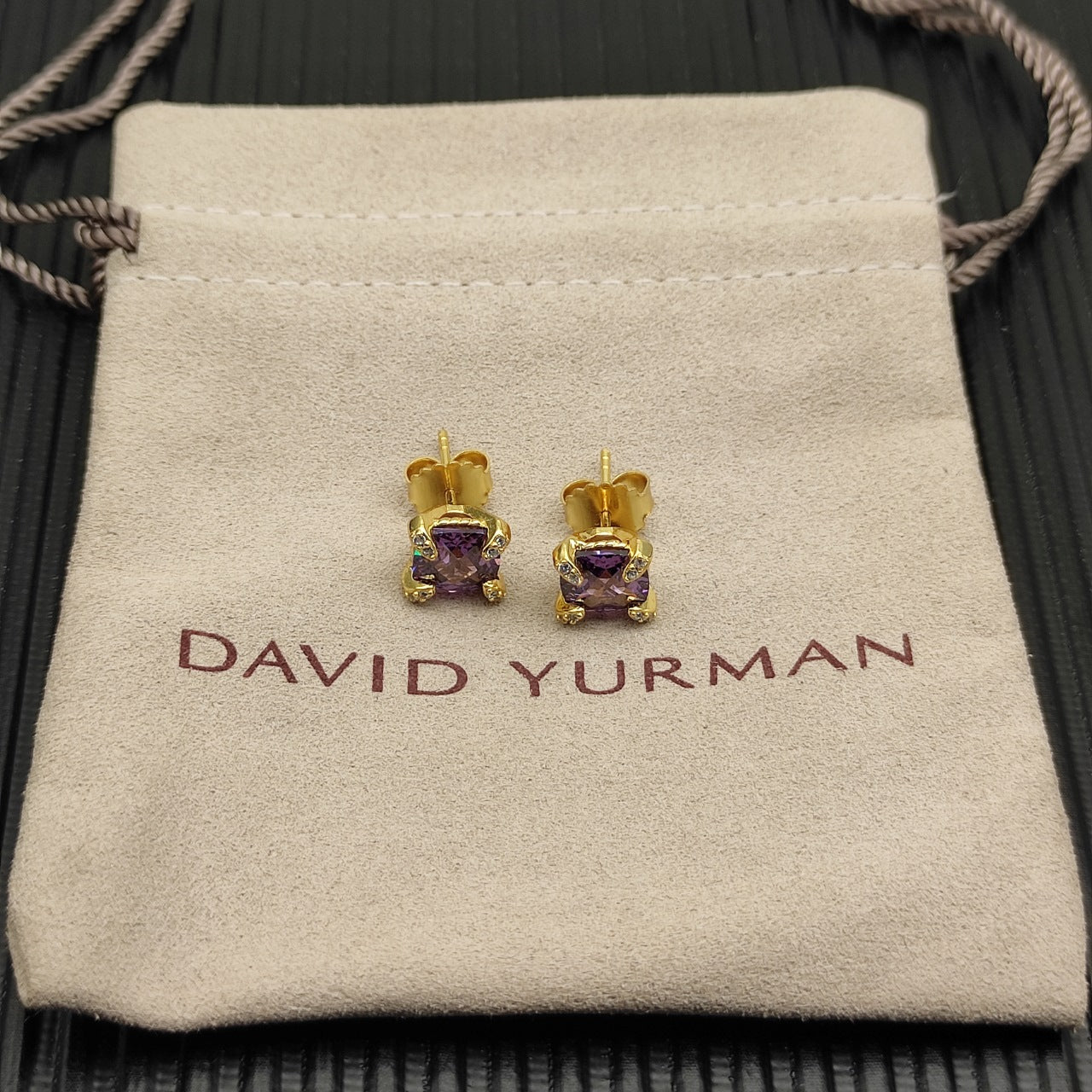 Multi-Color Crystal Cushion Prong-Set Pendant Set