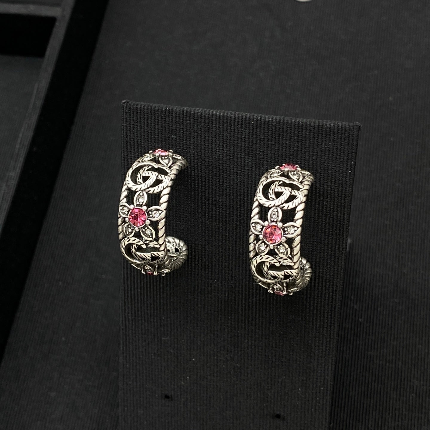 Vintage Pink Crystal Daisy Logo Full Jewelry Set