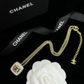 Colorful Enamel Square Crystal Pendant Necklace