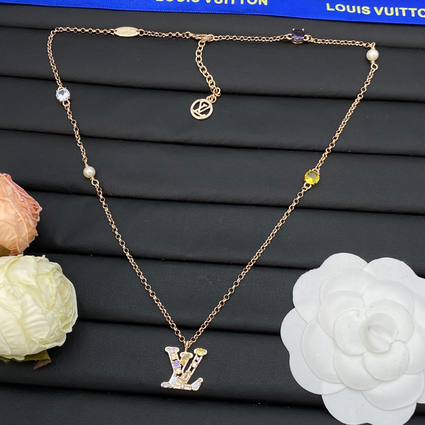 Monogram Crystal Pendant Set