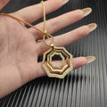 Geometric Octagon Pavé Pendant Necklace & Earring Set