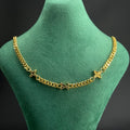 Monogram Charm Cuban Link Chain Necklace