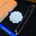 Gold V-Shape Monogram Necklace, Bracelet & Earring Set