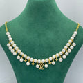 Full Pearl Beaded Logo Charm Necklace & Bracelet Set
