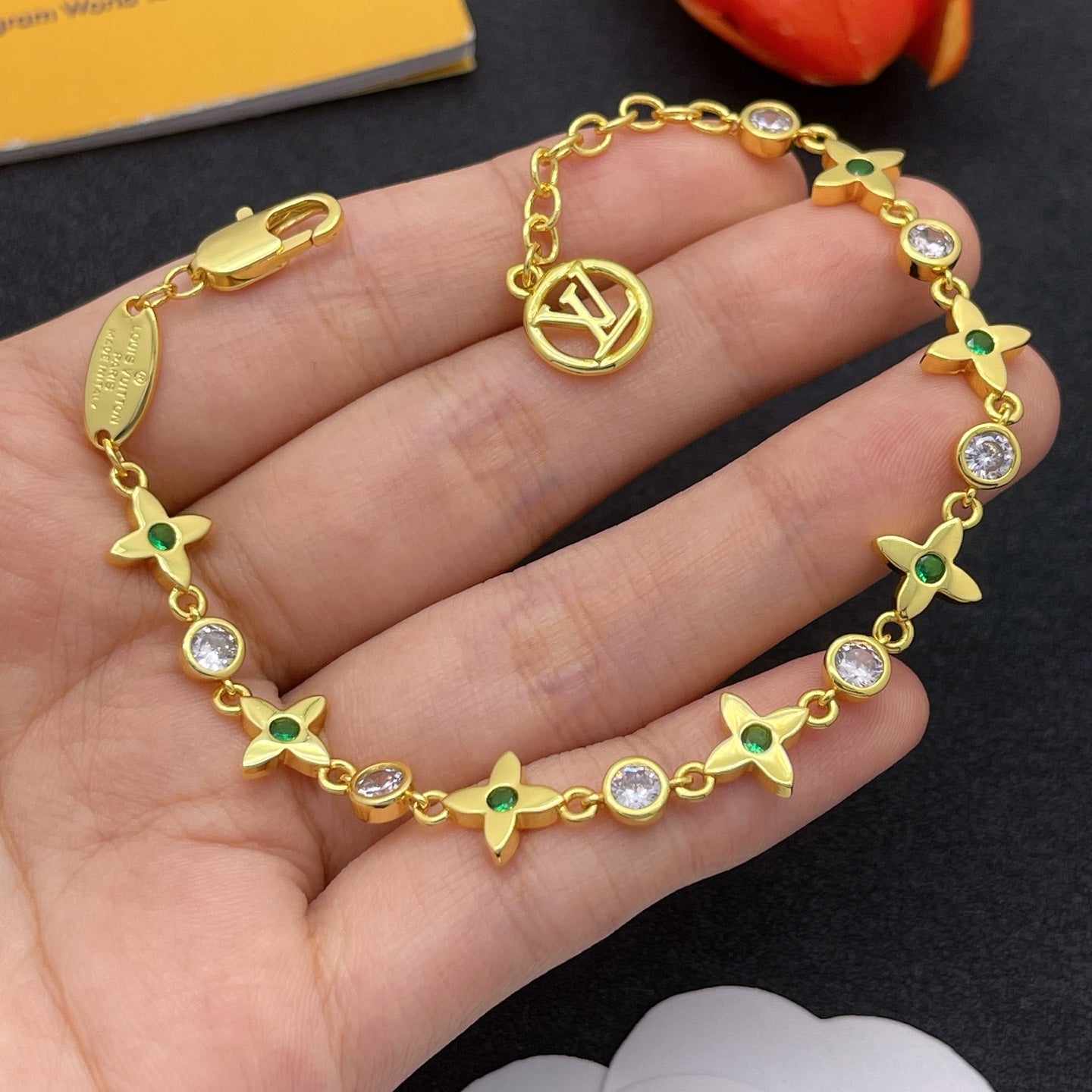 Crystal Floral Station Necklace & Bracelet Set