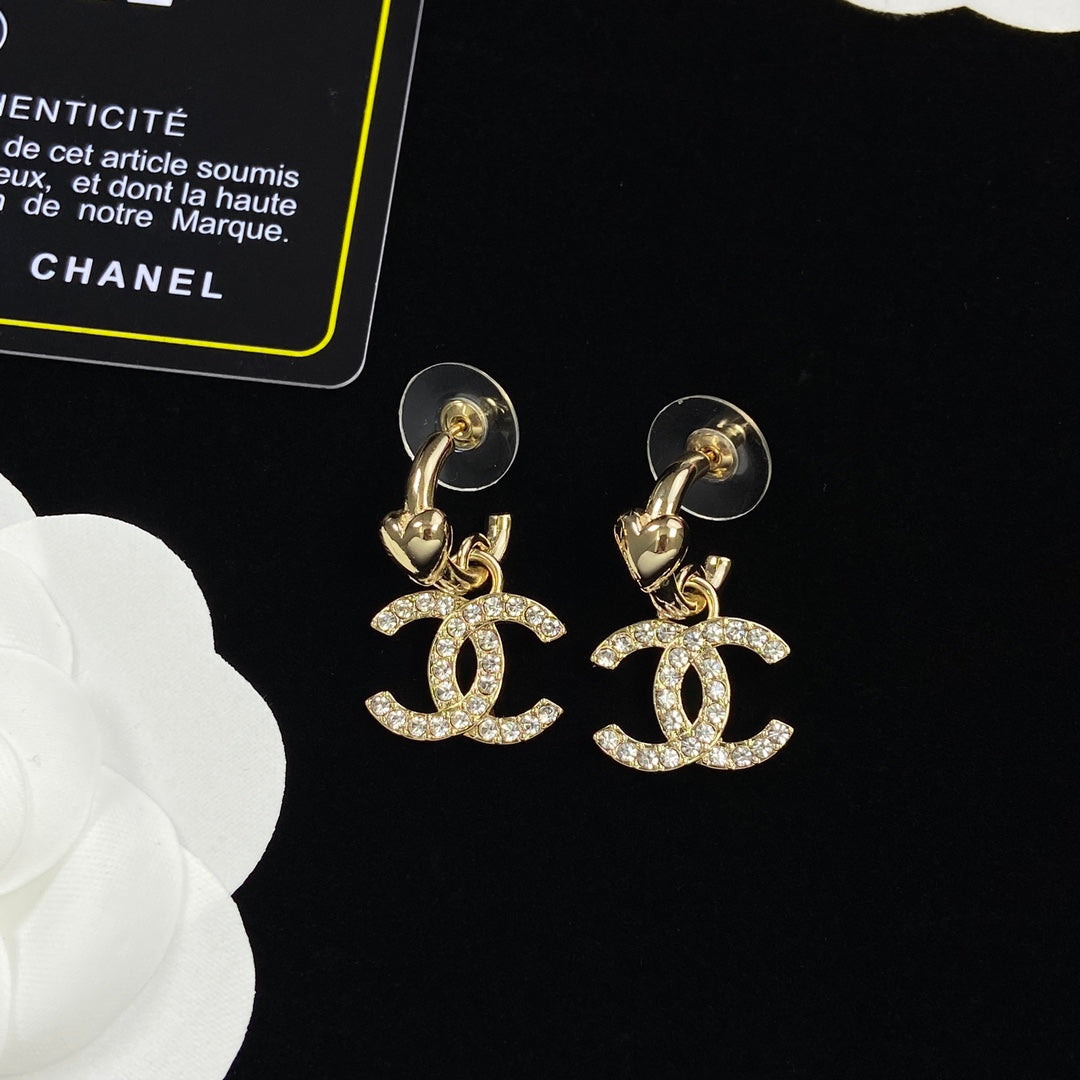 Crystal Arch Charm & Heart Drop Jewelry Set