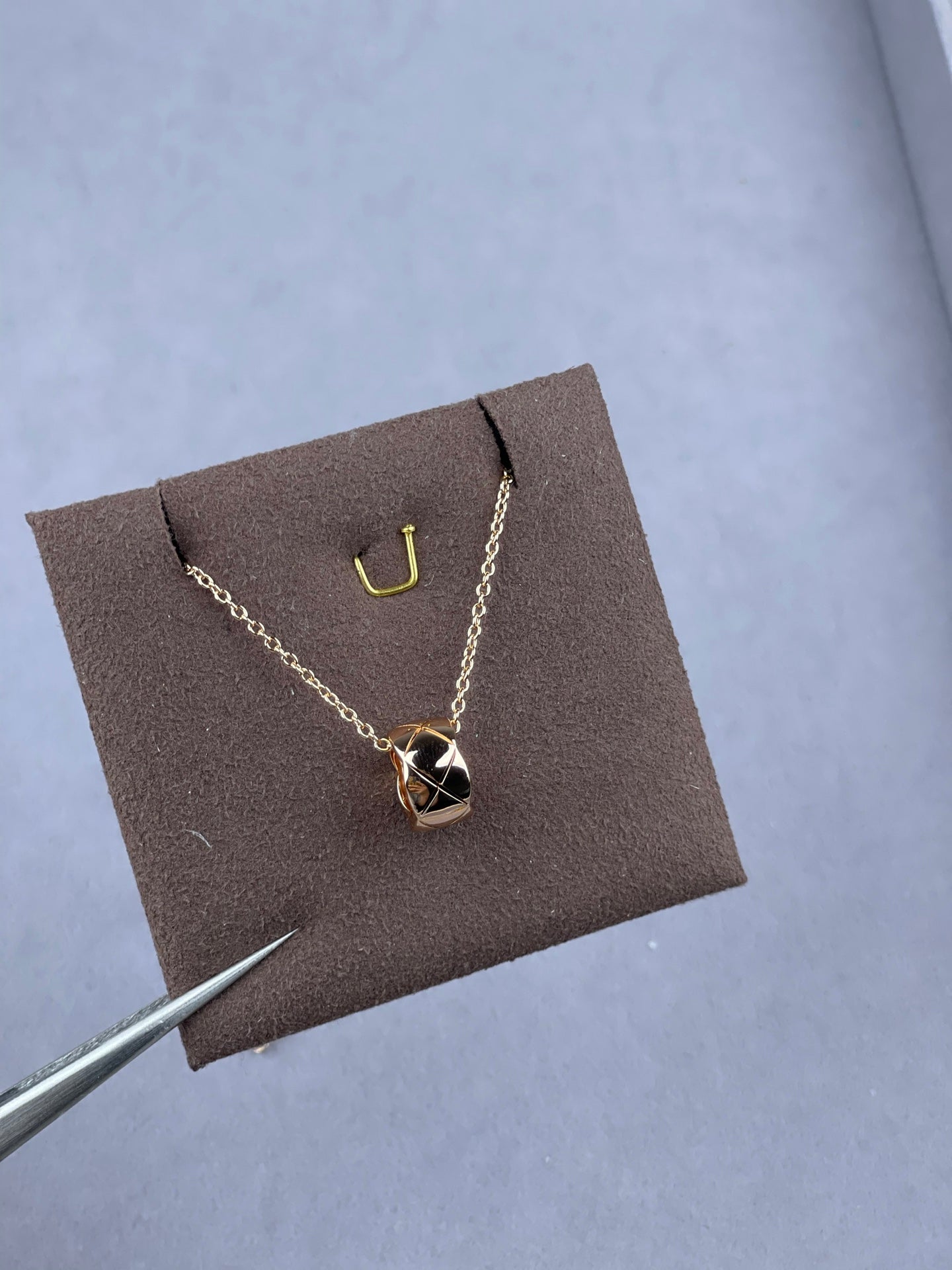 Quilted Barrel Pendant Necklace
