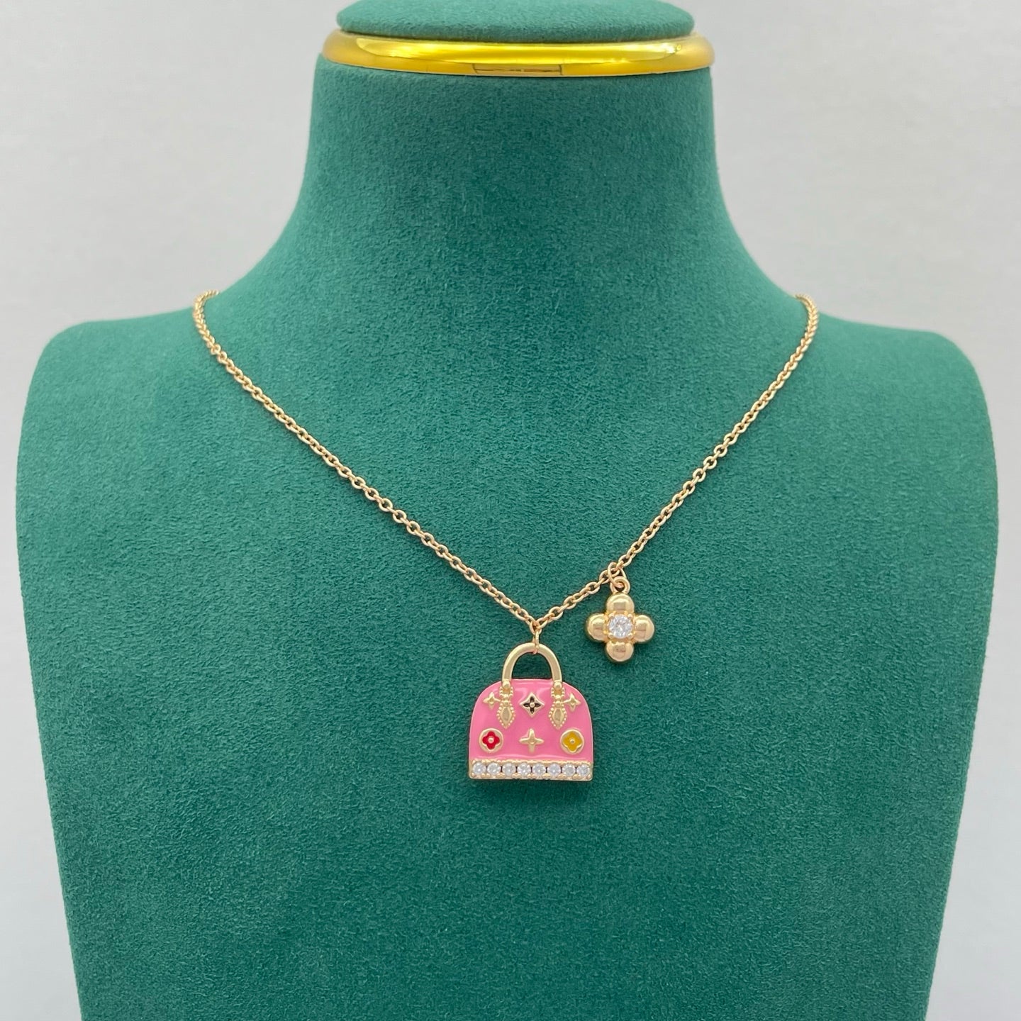 Sweet Monogram Mini Purse Charm Jewelry Set