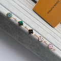 Round Four-Leaf Clover Diamond-Set Open Ring