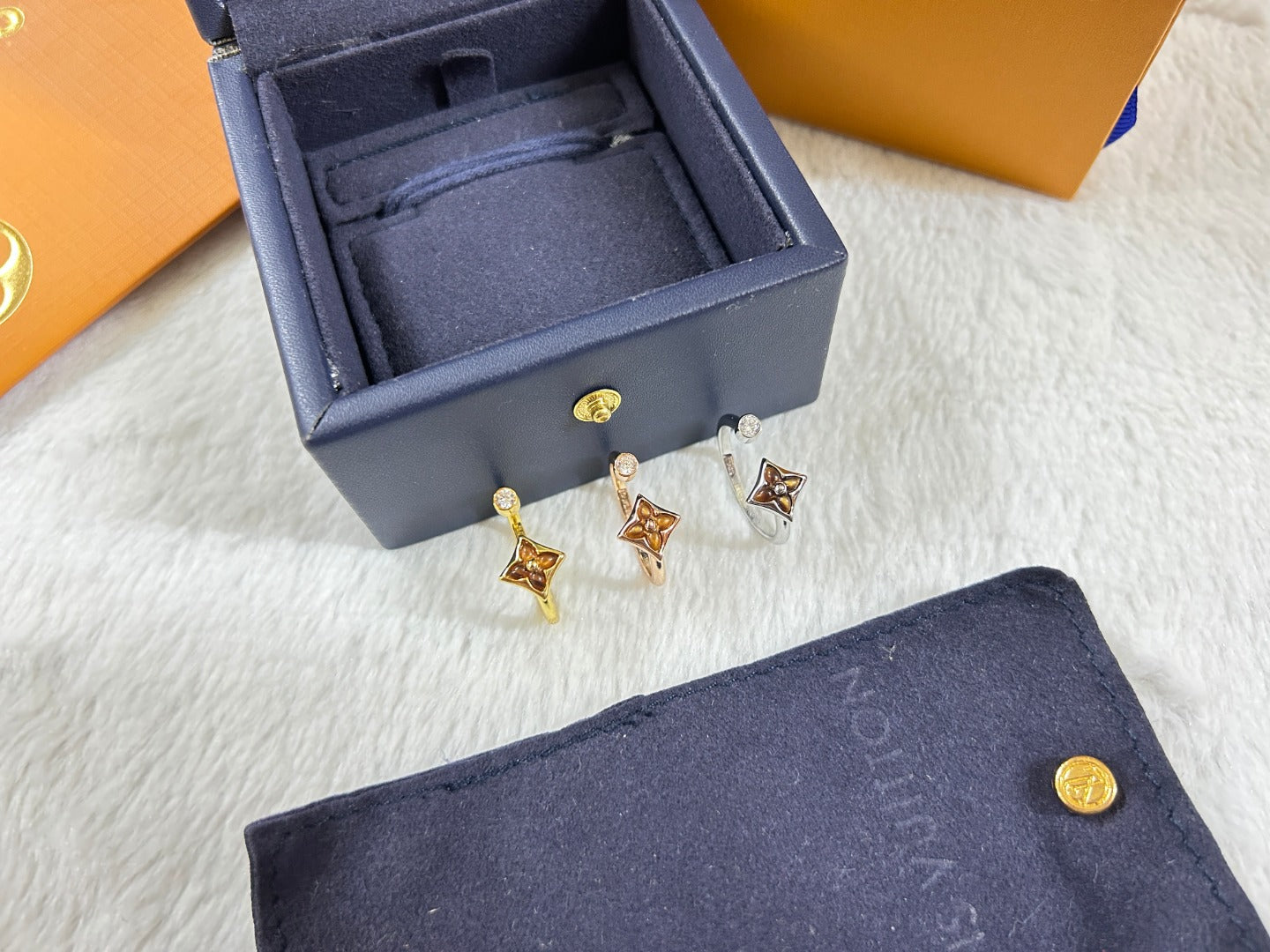Square Tiger's Eye Open Ring