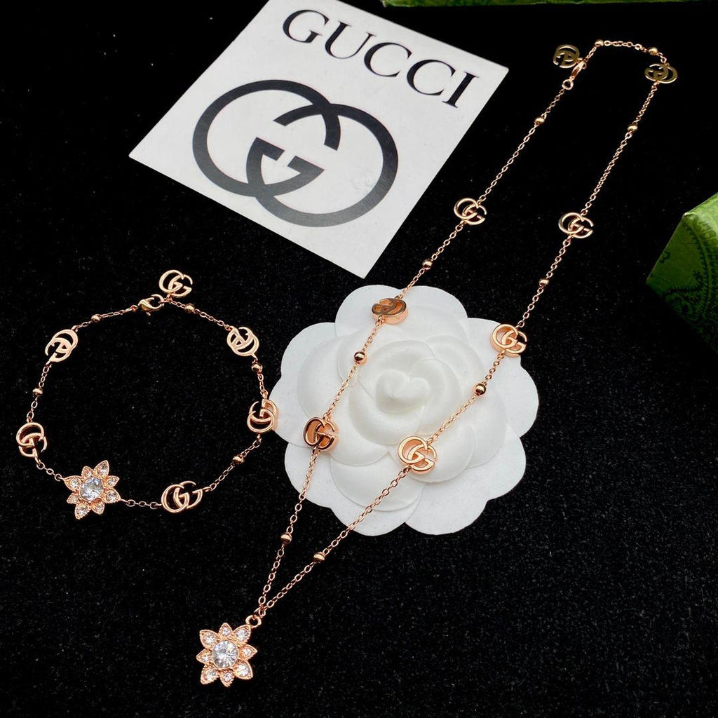 Crystal Snowflake Chain Jewelry Set