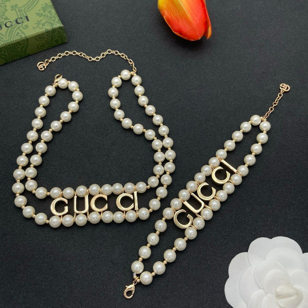 Designer-Inspired Pearl Beaded Set