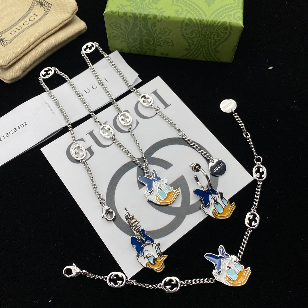 Cartoon Enamel Charm Jewelry Set