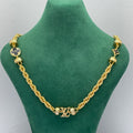 Rope Chain Logo Charm Necklace & Bracelet Set