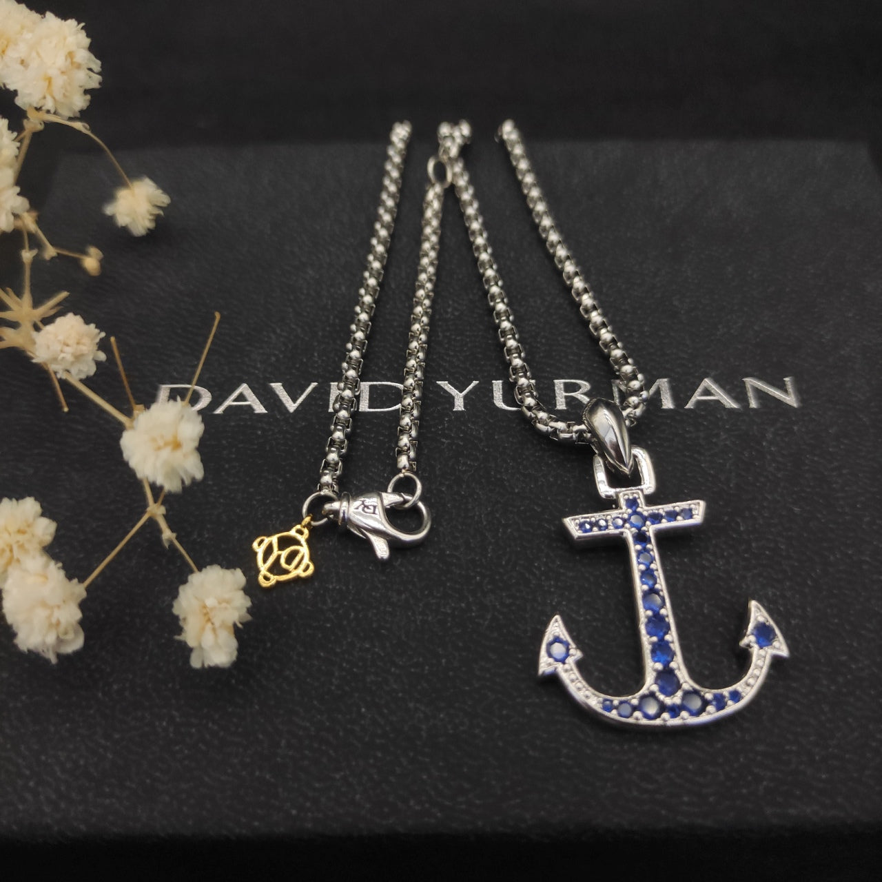 Pavé Anchor Pendant Necklace